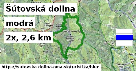 Šútovská dolina Turistické trasy modrá 
