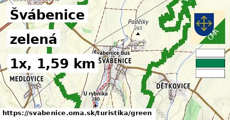 Švábenice Turistické trasy zelená 