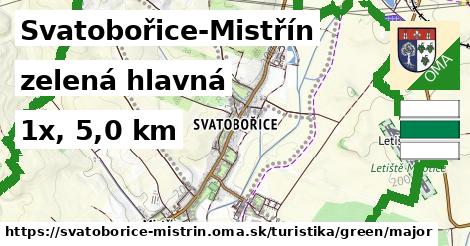 Svatobořice-Mistřín Turistické trasy zelená hlavná