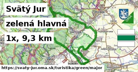 Svätý Jur Turistické trasy zelená hlavná