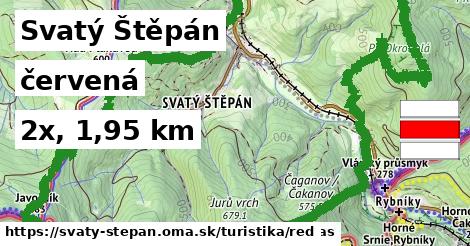 Svatý Štěpán Turistické trasy červená 