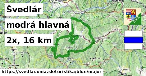Švedlár Turistické trasy modrá hlavná