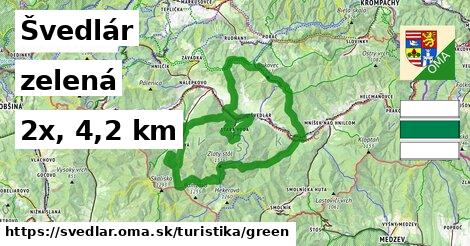 Švedlár Turistické trasy zelená 