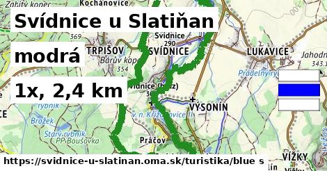 Svídnice u Slatiňan Turistické trasy modrá 