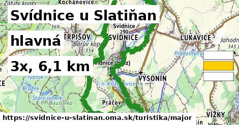 Svídnice u Slatiňan Turistické trasy hlavná 