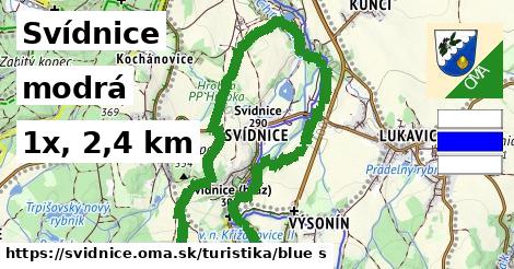 Svídnice Turistické trasy modrá 