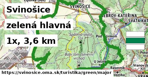 Svinošice Turistické trasy zelená hlavná