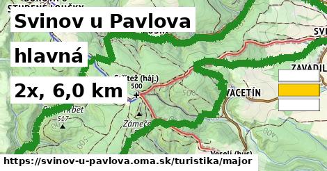 Svinov u Pavlova Turistické trasy hlavná 