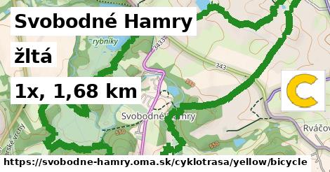 Svobodné Hamry Cyklotrasy žltá bicycle