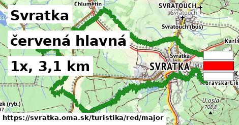 Svratka Turistické trasy červená hlavná