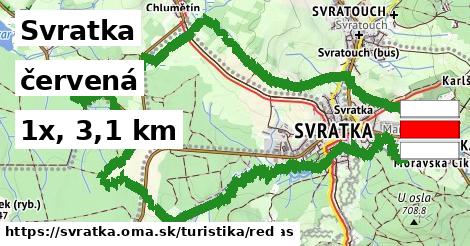Svratka Turistické trasy červená 