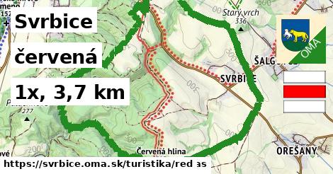 Svrbice Turistické trasy červená 