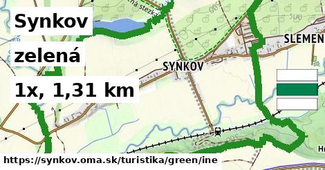 Synkov Turistické trasy zelená iná