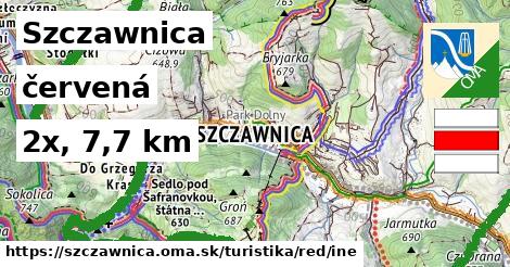 Szczawnica Turistické trasy červená iná