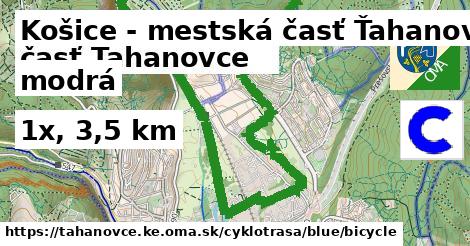 Košice - mestská časť Ťahanovce Cyklotrasy modrá bicycle