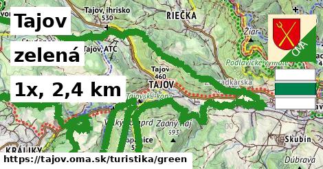 Tajov Turistické trasy zelená 