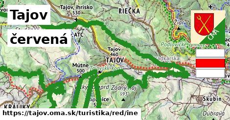 Tajov Turistické trasy červená iná