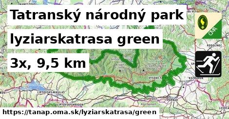 Tatranský národný park Lyžiarske trasy zelená 