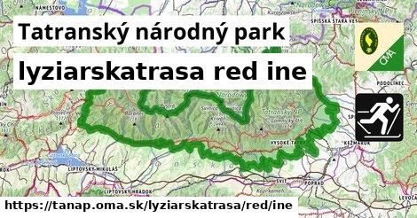 Tatranský národný park Lyžiarske trasy červená iná