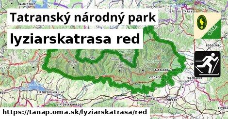 Tatranský národný park Lyžiarske trasy červená 