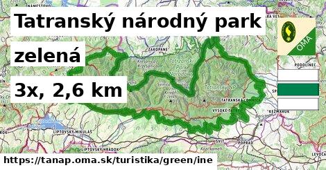 Tatranský národný park Turistické trasy zelená iná