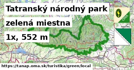 Tatranský národný park Turistické trasy zelená miestna