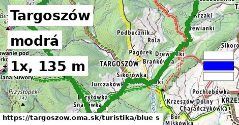 Targoszów Turistické trasy modrá 