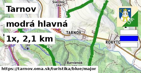 Tarnov Turistické trasy modrá hlavná