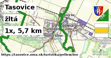 Tasovice Turistické trasy žltá iná
