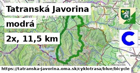 Tatranská Javorina Cyklotrasy modrá bicycle