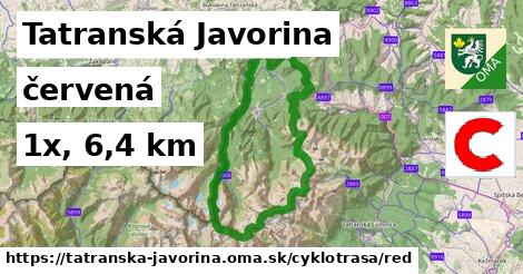 Tatranská Javorina Cyklotrasy červená 