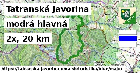Tatranská Javorina Turistické trasy modrá hlavná