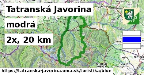 Tatranská Javorina Turistické trasy modrá 