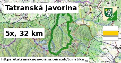 Tatranská Javorina Turistické trasy  