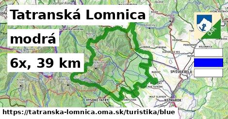 Tatranská Lomnica Turistické trasy modrá 