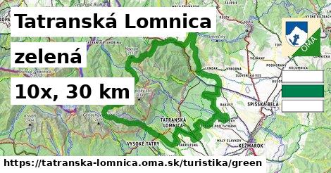 Tatranská Lomnica Turistické trasy zelená 