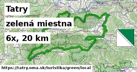 Tatry Turistické trasy zelená miestna