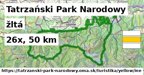 Tatrzański Park Narodowy Turistické trasy žltá iná