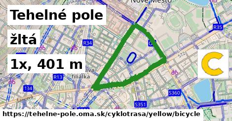 Tehelné pole Cyklotrasy žltá bicycle