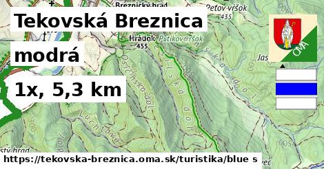 Tekovská Breznica Turistické trasy modrá 