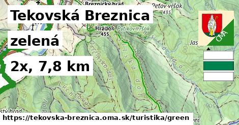 Tekovská Breznica Turistické trasy zelená 