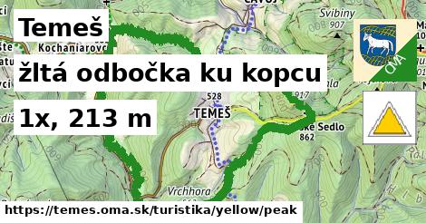 Temeš Turistické trasy žltá odbočka ku kopcu