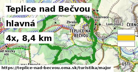 Teplice nad Bečvou Turistické trasy hlavná 