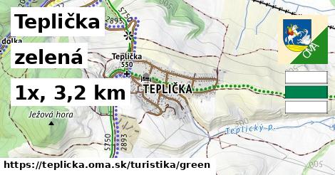 Teplička Turistické trasy zelená 