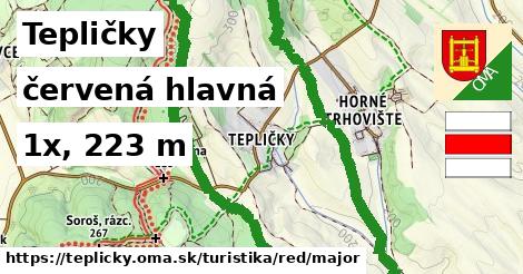 Tepličky Turistické trasy červená hlavná