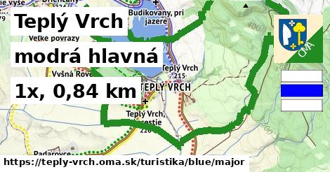 Teplý Vrch Turistické trasy modrá hlavná