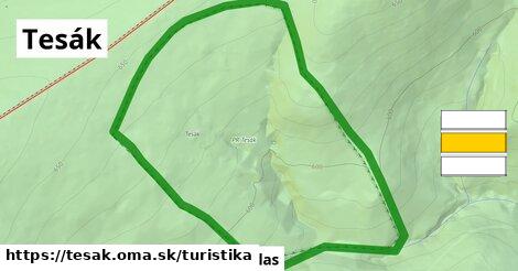 Tesák Turistické trasy  