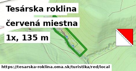 Tesárska roklina Turistické trasy červená miestna