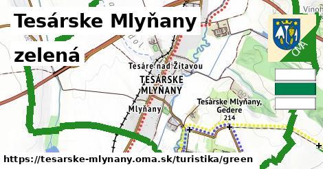 Tesárske Mlyňany Turistické trasy zelená 