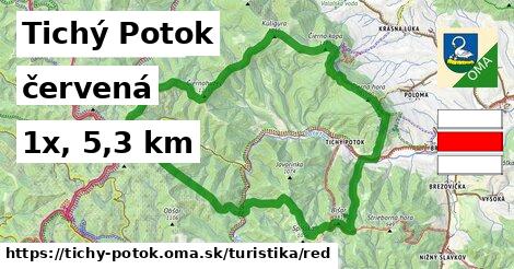 Tichý Potok Turistické trasy červená 